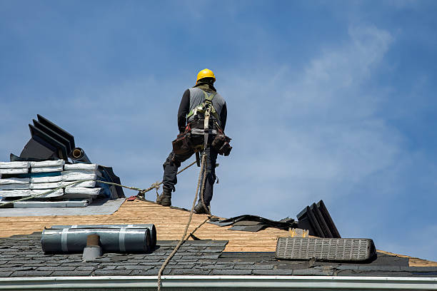 Professional Gutter Installation technician working in Ovando, MT